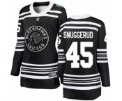 Women's Chicago Blackhawks #45 Luc Snuggerud Black 2019 Winter Classic Fanatics Branded Breakaway NHL Jersey