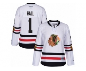 Women's Reebok Chicago Blackhawks #1 Glenn Hall Authentic White 2017 Winter Classic NHL Jersey