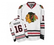 Women's Reebok Chicago Blackhawks #16 Marcus Kruger Premier White Away NHL Jersey