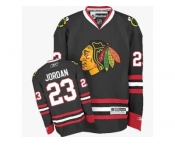 Women's Reebok Chicago Blackhawks #23 Michael Jordan Authentic Black Third NHL Jersey