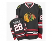 Women's Reebok Chicago Blackhawks #28 Steve Larmer Authentic Black Third NHL Jersey