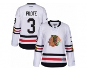 Women's Reebok Chicago Blackhawks #3 Pierre Pilote Authentic White 2017 Winter Classic NHL Jersey