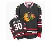 Women's Reebok Chicago Blackhawks #30 ED Belfour Premier Black Third NHL Jersey