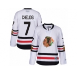 Women's Reebok Chicago Blackhawks #7 Chris Chelios Authentic White 2017 Winter Classic NHL Jersey