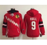 women nhl jerseys chicago blackhawks #9 hull red[pullover hooded sweatshirt]