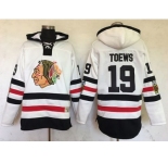 Chicago Blackhawks #19 Jonathan Toews White Sawyer Hooded Sweatshirt 2017 Winter Classic Stitched NHL Jersey