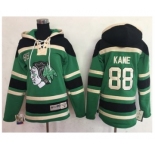 Men's Chicago Blackhawks #88 Patrick Kane Green Sawyer Hooded Sweatshirt Stitched NHL Jersey