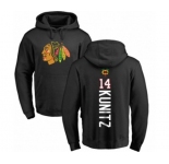 NHL Adidas Chicago Blackhawks #14 Chris Kunitz Black Backer Pullover Hoodie