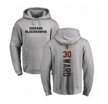 NHL Adidas Chicago Blackhawks #30 Cam Ward Ash Backer Pullover Hoodie
