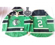 NHL Chicago Blackhawks #2 Duncan Keith Green St. Patrick's Day McNary Lace Hoodie 2015 Stanley Cup Stitched Jerseys
