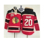 NHL Chicago Blackhawks #20 Brandon Saad Red Sawyer Hooded Sweatshirt 2015 Stanley Cup Stitched Jerseys