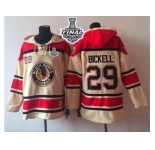 NHL Chicago Blackhawks #29 Bryan Bickell Cream Sawyer Hooded Sweatshirt 2015 Stanley Cup Stitched Jerseys