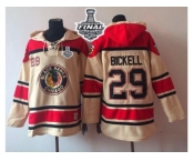 NHL Chicago Blackhawks #29 Bryan Bickell Cream Sawyer Hooded Sweatshirt 2015 Stanley Cup Stitched Jerseys