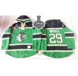 NHL Chicago Blackhawks #29 Bryan Bickell Green St. Patrick's Day McNary Lace Hoodie 2015 Stanley Cup Stitched Jerseys