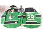 NHL Chicago Blackhawks #29 Bryan Bickell Green St. Patrick's Day McNary Lace Hoodie 2015 Stanley Cup Stitched Jerseys