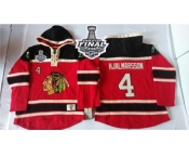 NHL Chicago Blackhawks #4 Niklas Hjalmarsson Red Sawyer Hooded Sweatshirt 2015 Stanley Cup Stitched Jerseys