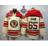 NHL Chicago Blackhawks #65 Andrew Shaw White Sawyer Hooded Sweatshirt 2015 Stanley Cup Stitched Jerseys