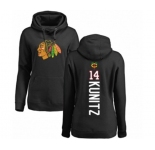 NHL Women Adidas Chicago Blackhawks #14 Chris Kunitz Black Backer Pullover Hoodie