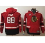 Youth Chicago Blackhawks #88 Patrick Kane Red Name & Number Pullover NHL Hoodie