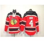 nhl chicago blackhawks #4 orr red[pullover hooded sweatshirt][orr]