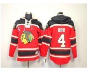 nhl chicago blackhawks #4 orr red[pullover hooded sweatshirt][orr]