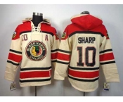 nhl jerseys chicago blackhawks #10 sharp cream-red[pullover hooded sweatshirt][patch A]
