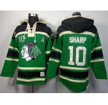 nhl jerseys chicago blackhawks #10 sharp green[pullover hooded sweatshirt][patch A]