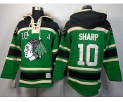 nhl jerseys chicago blackhawks #10 sharp green[pullover hooded sweatshirt][patch A]