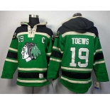 nhl jerseys chicago blackhawks #19 toews green[pullover hooded sweatshirt][patch C]