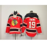 nhl jerseys chicago blackhawks #19 toews red[pullover hooded sweatshirt patch C]