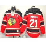 nhl jerseys chicago blackhawks #21 mikita red[pullover hooded sweatshirt patch A]