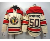 nhl jerseys chicago blackhawks #50 crawford cream-red[pullover hooded sweatshirt]