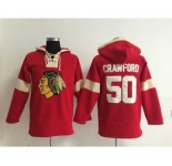 nhl jerseys chicago blackhawks #50 crawford red-cream[pullover hooded sweatshirt]