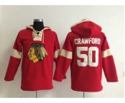 nhl jerseys chicago blackhawks #50 crawford red-cream[pullover hooded sweatshirt]