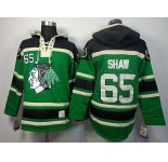 nhl jerseys chicago blackhawks #65 shaw green[pullover hooded sweatshirt]