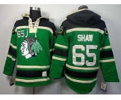 nhl jerseys chicago blackhawks #65 shaw green[pullover hooded sweatshirt]