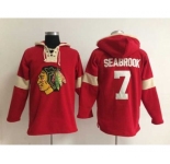 nhl jerseys chicago blackhawks #7 seabrook red-cream[pullover hooded sweatshirt]