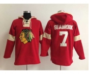 nhl jerseys chicago blackhawks #7 seabrook red-cream[pullover hooded sweatshirt]