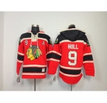 nhl jerseys chicago blackhawks #9 hull red[pullover hooded sweatshirt A]