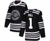 Youth Adidas Chicago Blackhawks #1 Glenn Hall Authentic Black 2019 Winter Classic NHL Jersey