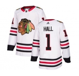 Youth Adidas Chicago Blackhawks #1 Glenn Hall Authentic White Away NHL Jersey
