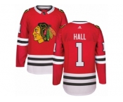 Youth Adidas Chicago Blackhawks #1 Glenn Hall Premier Red Home NHL Jersey