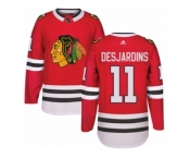 Youth Adidas Chicago Blackhawks #11 Andrew Desjardins Premier Red Home NHL Jersey