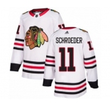 Youth Adidas Chicago Blackhawks #11 Jordan Schroeder Authentic White Away NHL Jersey