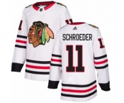 Youth Adidas Chicago Blackhawks #11 Jordan Schroeder Authentic White Away NHL Jersey