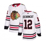 Youth Adidas Chicago Blackhawks #12 Alex DeBrincat Authentic White Away NHL Jersey