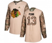 Youth Adidas Chicago Blackhawks #13 CM Punk Authentic Camo Veterans Day Practice NHL Jersey