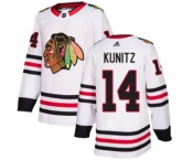 Youth Adidas Chicago Blackhawks #14 Chris Kunitz Authentic White Away NHL Jersey