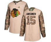 Youth Adidas Chicago Blackhawks #15 Artem Anisimov Authentic Camo Veterans Day Practice NHL Jersey