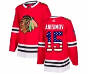 Youth Adidas Chicago Blackhawks #15 Artem Anisimov Authentic Red USA Flag Fashion NHL Jersey